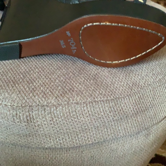 black suede with gold slits platform shoes - Picture 2 of 3